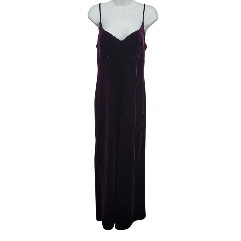 Vintage 90's Burgundy Velvet Formal Slipdress Size 10 Flawed Dark Romantic Fairy